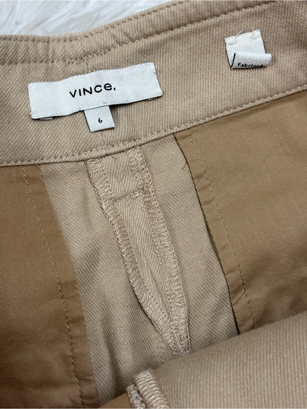 Vince Beige/Tan Waistband Detail Pants - Picture 2 of 9